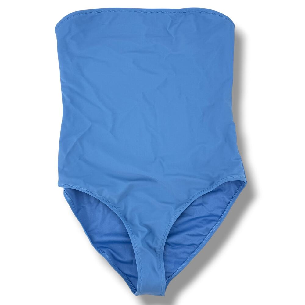 Rhythm Strapless Open Back Strap One Piece Swim Bathing Suit Sz XL Blue